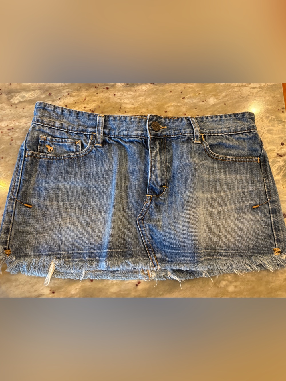 Abercrombie & Fitch Light Blue Cotton Denim Mini Skirt